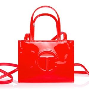 RARE telfar red patent leather shopping bag